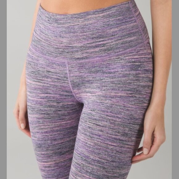 Lululemon High Times Pant Space Dye Camo Violet Black Grape Workout Size 8 - Picture 1 of 4